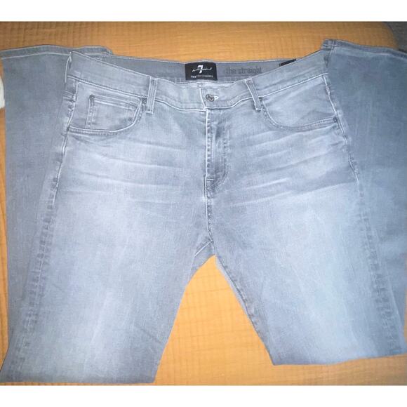 7 For All Man Kind Men The‎ Stright Gray Wash Jean Size | 36 - Picture 3 of 5